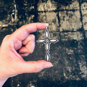 Vintage Cross, Cross Pendant, Silver Cross, Vintage Pendant, Abalone Shell, Abalone Jewelry, Religious Jewelry, Religious Necklace, Vintage