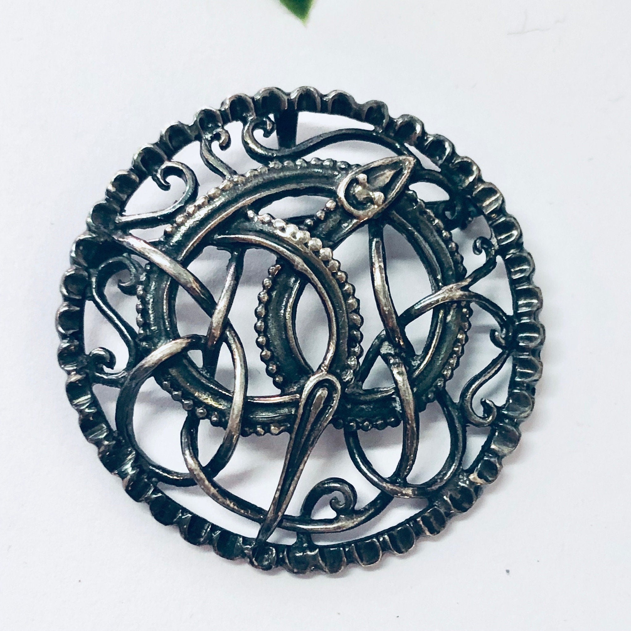 Vintage Pendant, Vintage Brooch, Snake Pendant, Snake Brooch, Vintage Jewelry, Silver Jewelry, Celtic Snake, Unique Jewelry, Vintage Pin
