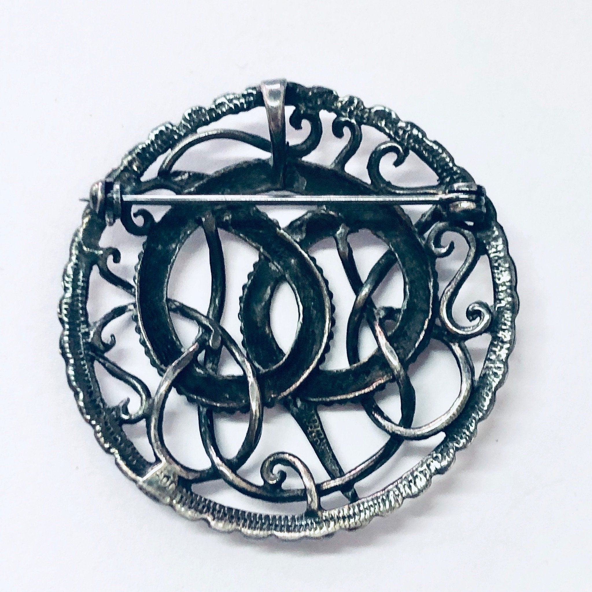 Vintage Pendant, Vintage Brooch, Snake Pendant, Snake Brooch, Vintage Jewelry, Silver Jewelry, Celtic Snake, Unique Jewelry, Vintage Pin