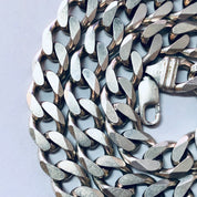 Vintage Chain, Silver Chain, Cuban Link Chain, Heavy Chain, Statement Jewelry, Vintage Jewelry, Unique Necklace, Vintage Necklace, 925 Chain