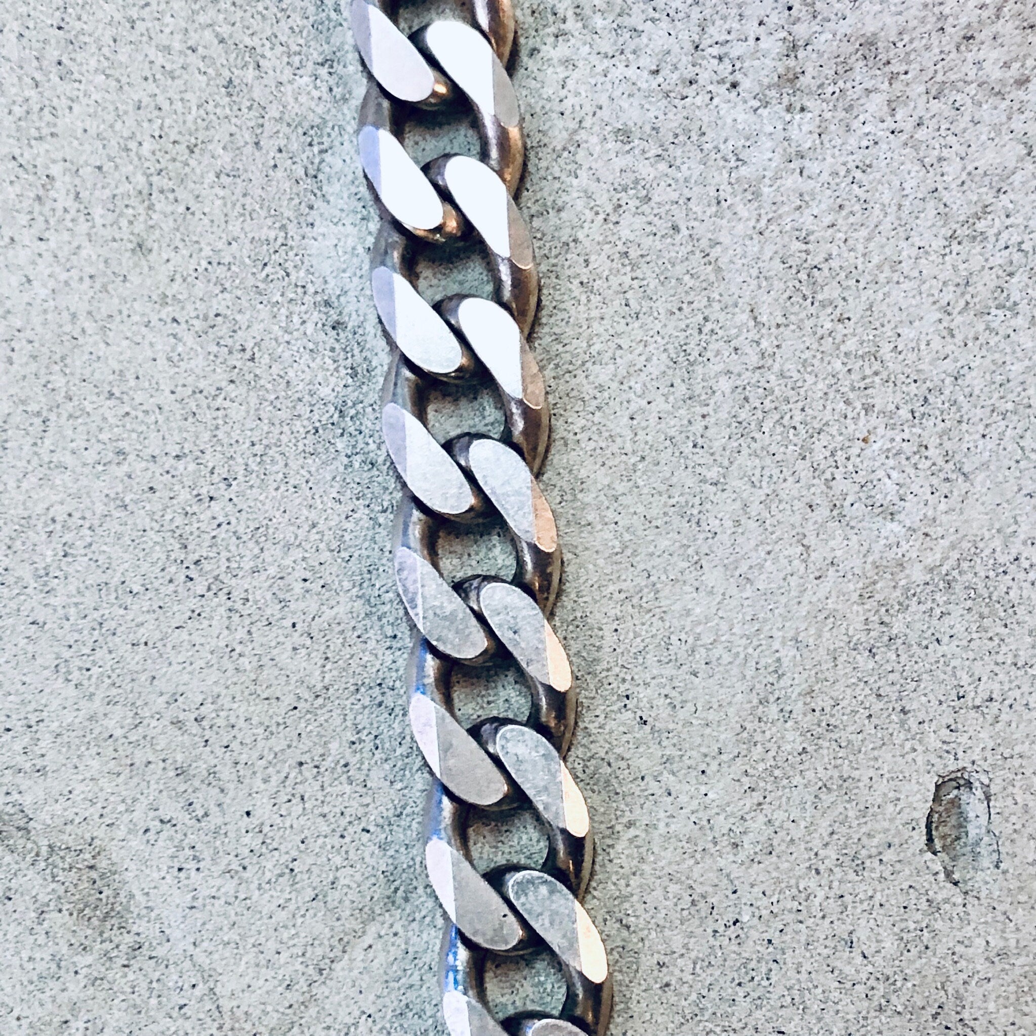 Vintage Chain, Silver Chain, Cuban Link Chain, Heavy Chain, Statement Jewelry, Vintage Jewelry, Unique Necklace, Vintage Necklace, 925 Chain