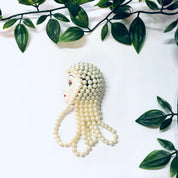 Vintage Brooch, Vintage Pin, Unique Brooch, Vintage Jewelry, Costume Jewelry, Beaded Brooch, Face Pin, Lady Face, Flapper Brooch, Pretty Pin
