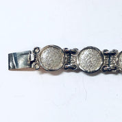 Vintage Bracelet, Silver Bracelet, Medallion Bracelet, Link Chain, Unique Jewelry, Rare Jewelry, Vintage Jewelry, Made in Mexico, 925 Link