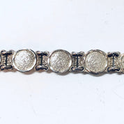 Vintage Bracelet, Silver Bracelet, Medallion Bracelet, Link Chain, Unique Jewelry, Rare Jewelry, Vintage Jewelry, Made in Mexico, 925 Link