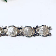 Vintage Bracelet, Silver Bracelet, Medallion Bracelet, Link Chain, Unique Jewelry, Rare Jewelry, Vintage Jewelry, Made in Mexico, 925 Link