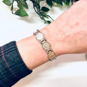 Vintage Bracelet, Silver Bracelet, Medallion Bracelet, Link Chain, Unique Jewelry, Rare Jewelry, Vintage Jewelry, Made in Mexico, 925 Link