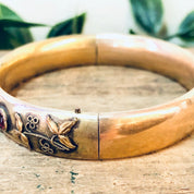Vintage Bangle, Gold Toned Bangle, Vintage Bracelet, Gold Filled Jewelry, Red Stone, Gold and Red, Vintage Jewelry, Stacking Bracelet, Gold