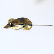 Vintage Brooch, Silver Brooch, A. SCH. Norway Pin, Blue Brooch, Vermeil Brooch, Blue Enamel, Cobalt Blue Pin, Vintage Jewelry, Designer Pin