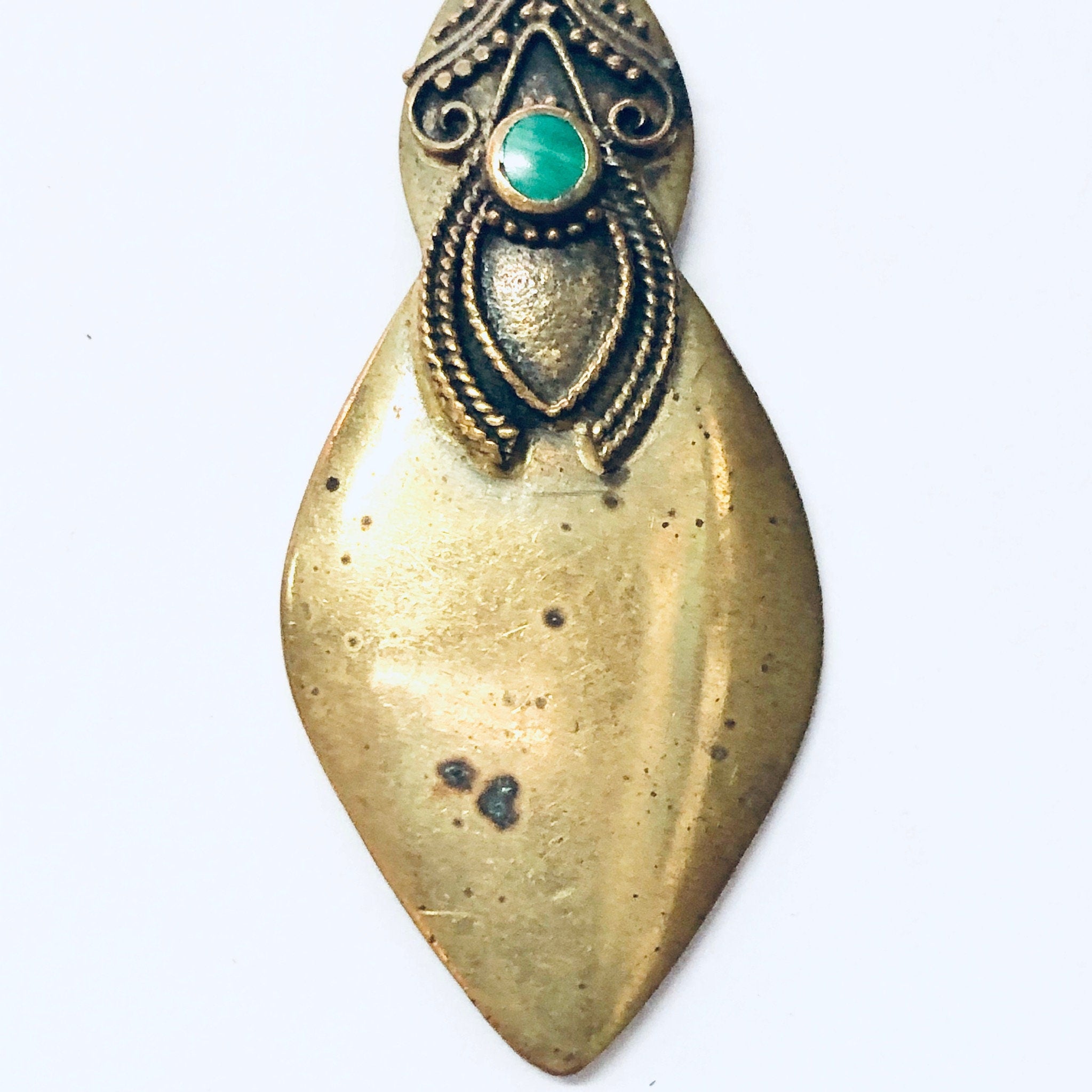 Vintage Earrings, Brass Earrings, Malachite Earrings, Malachite, Vintage Jewelry, Gold and Green, Brass Jewelry, Unique Earrings, Pierced
