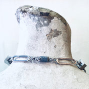 Vintage Necklace, Silver Necklace, Long Necklace, Long Chain, Vintage Jewelry, Geometric Jewelry, Unique Necklace, Square Shapes, 925 Chain
