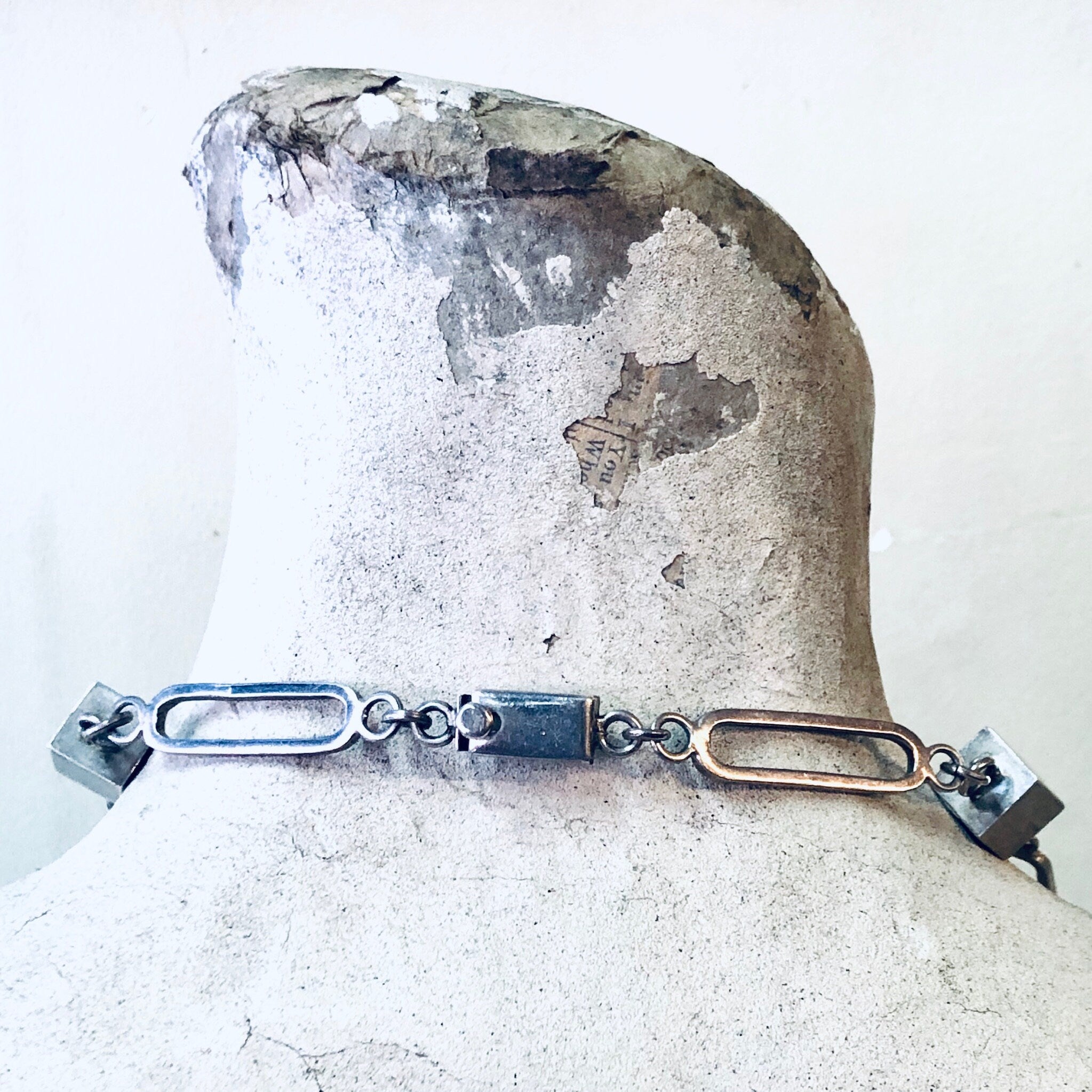 Vintage Necklace, Silver Necklace, Long Necklace, Long Chain, Vintage Jewelry, Geometric Jewelry, Unique Necklace, Square Shapes, 925 Chain