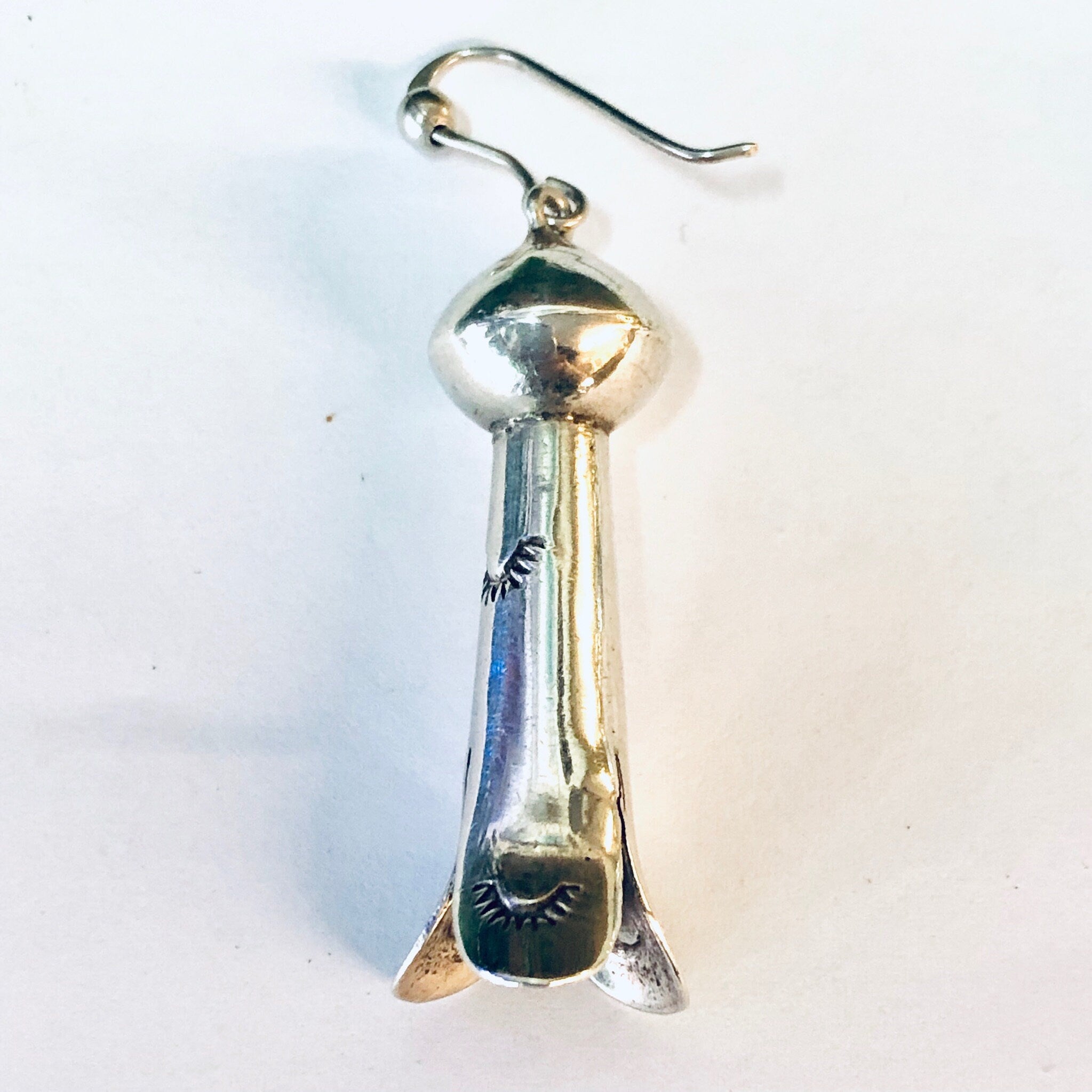 Vintage Earrings, Silver Earrings, Squash Blossom Earrings, Unique Jewelry, Vintage Jewelry, Dangle Earrings, Pierced Ears, 925 Earrings,