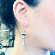 Vintage Earrings, Silver Earrings, Squash Blossom Earrings, Unique Jewelry, Vintage Jewelry, Dangle Earrings, Pierced Ears, 925 Earrings,