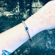 Vintage Bangle, Silver Bangle, Blue Lapis, Lapis Jewelry, Vintage Jewelry, Silver Bracelet, Vintage Bracelet, Sleek Bracelet, Unique, 925