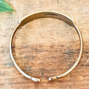 ID Bracelet, Vintage Bracelet, Golden Bronze, Brass Bracelet, Cuff Bracelet, Vintage Jewelry, Engraved Bracelet, Bronze Bracelet, Bangle