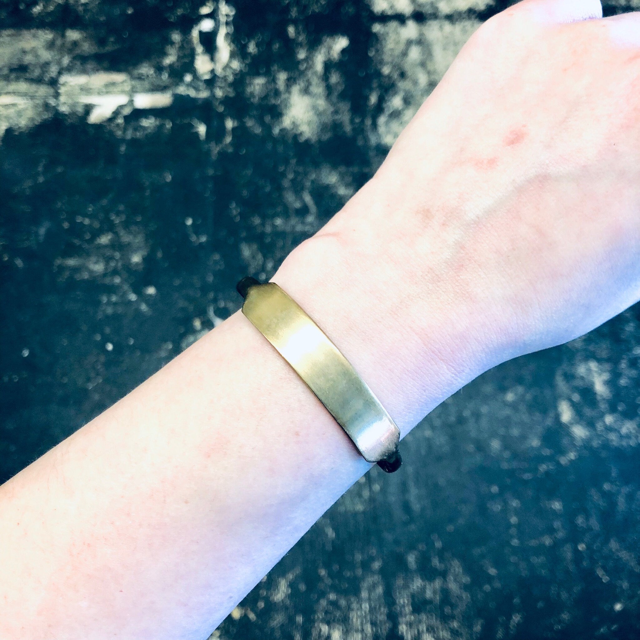 ID Bracelet, Vintage Bracelet, Golden Bronze, Brass Bracelet, Cuff Bracelet, Vintage Jewelry, Engraved Bracelet, Bronze Bracelet, Bangle