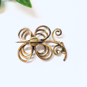 Vintage Brooch, Flower Brooch, Flower Jewelry, Vintage Pin, Gold Filled Pin, Vintage Jewelry, Pearl Pin, Costume Jewelry, Unique Brooch, Pin