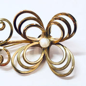 Vintage Brooch, Flower Brooch, Flower Jewelry, Vintage Pin, Gold Filled Pin, Vintage Jewelry, Pearl Pin, Costume Jewelry, Unique Brooch, Pin