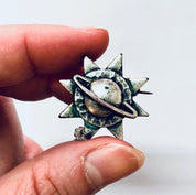 Vintage Brooch, Silver Pin, Saturn Brooch, Star Pin, Outer Space, Unique Jewelry, Planet Jewelry, Vintage Jewelry, Silver Brooch, 925 Brooch