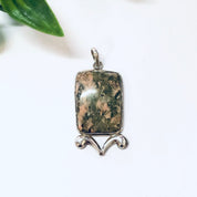 Vintage Pendant, Silver Pendant, Vintage Jewelry, Natural Stone, Vintage Necklace, Green Stone, Pink Stone, Unique Jewelry, 925 Pendant