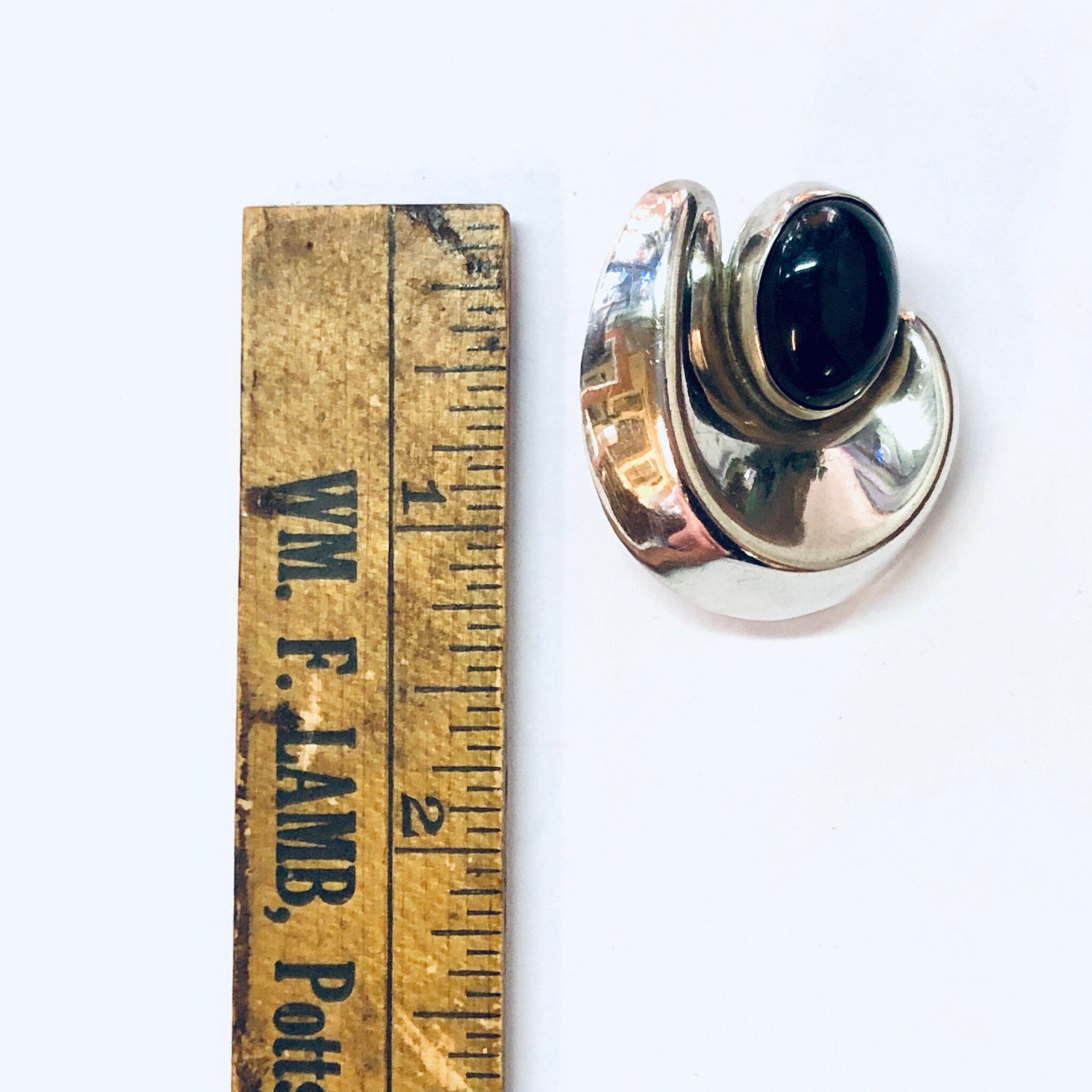 Vintage Earrings, Silver Earrings, Black Onyx, Onyx Jewelry, Vintage Jewelry, Statement Jewelry, Pierced Ears, Large Earrings, Unique Silver