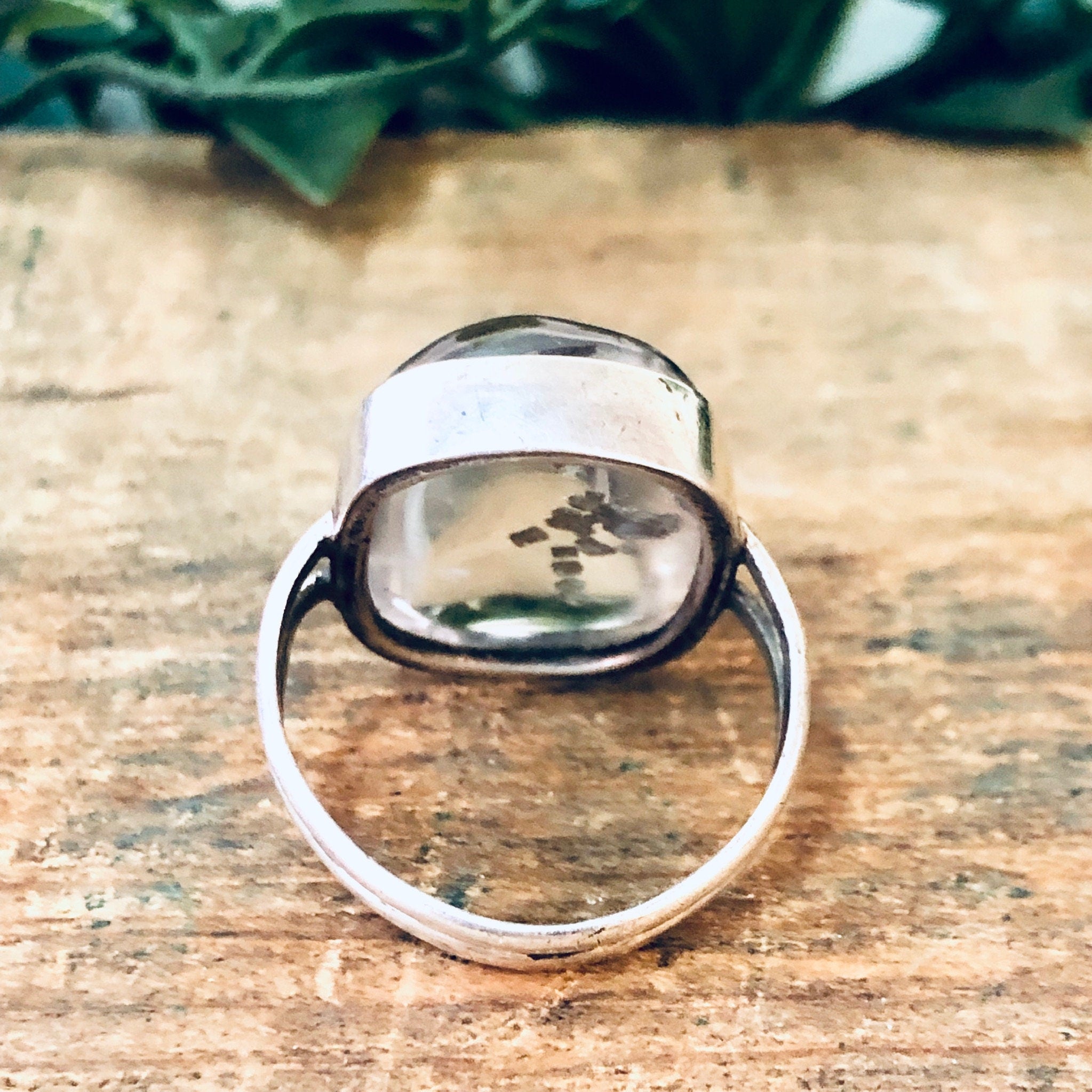 Vintage Ring, Silver Ring, Unique Jewelry, Statement Ring, Cocktail Ring, Gold Fleck Ring, Clear Ring, Bubble Ring, Vintage Jewelry, 925
