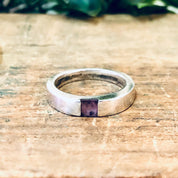 Vintage Ring, Silver Ring, Simple Jewelry, Minimalist Ring, Pink stone, Silver and Pink, Stacker Ring, Vintage Jewelry, Thin Band, 925 Ring