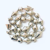 Vintage Necklace, Silver Necklace, Unique Necklace, Beaded Jewelry, Silver Beads, Large Chain, Chunky Jewelry, Vintage Jewelry, Geometric