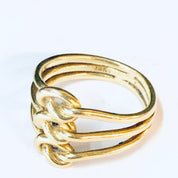 Vintage Ring, Gold Ring, 18K Gold, 18K Yellow Gold, Yellow Gold Ring, Knot Ring, Three Band Ring, Vintage Jewelry, Unique Jewelry, 18K Gold