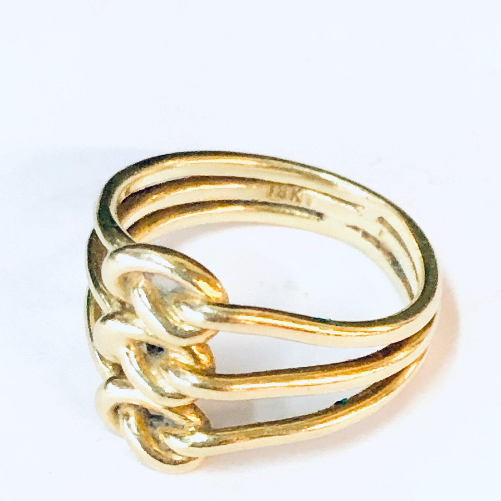Vintage Ring, Gold Ring, 18K Gold, 18K Yellow Gold, Yellow Gold Ring, Knot Ring, Three Band Ring, Vintage Jewelry, Unique Jewelry, 18K Gold