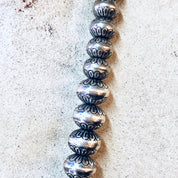 Vintage Necklace, Silver Necklace, Beaded Necklace, Silver Beads, Stamped Beads, Southwestern Style, Vintage Jewelry, Statement Necklace