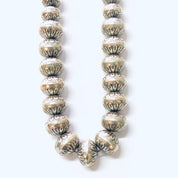 Vintage Necklace, Silver Necklace, Beaded Necklace, Silver Beads, Stamped Beads, Southwestern Style, Vintage Jewelry, Statement Necklace