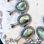 RESERVED FOR LEE ! Squash Blossom Necklace, Vintage Necklace, Royston Turquoise, Silver Necklace, Squash Blossom, Large Necklace,