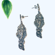 Vintage Earrings, Silver Earrings, Figural Jewelry, Art Nouveau Style, Lady Earrings, Unique Jewelry, Dangle Earrings, Vintage Jewelry, 925
