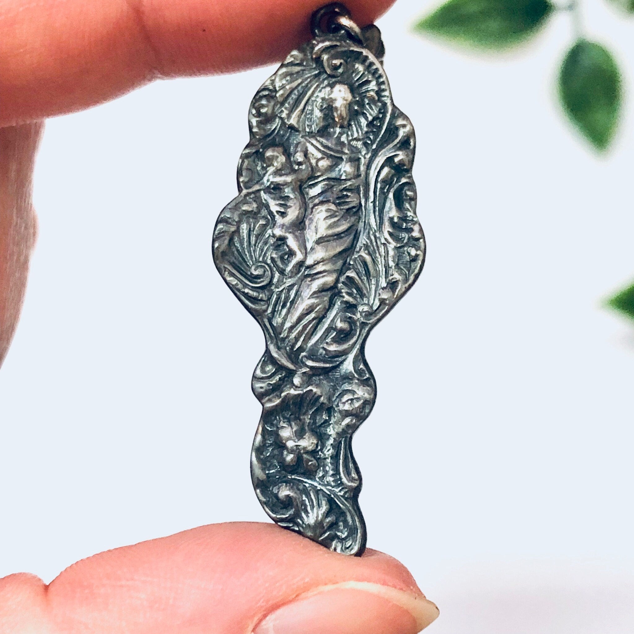 Vintage Earrings, Silver Earrings, Figural Jewelry, Art Nouveau Style, Lady Earrings, Unique Jewelry, Dangle Earrings, Vintage Jewelry, 925