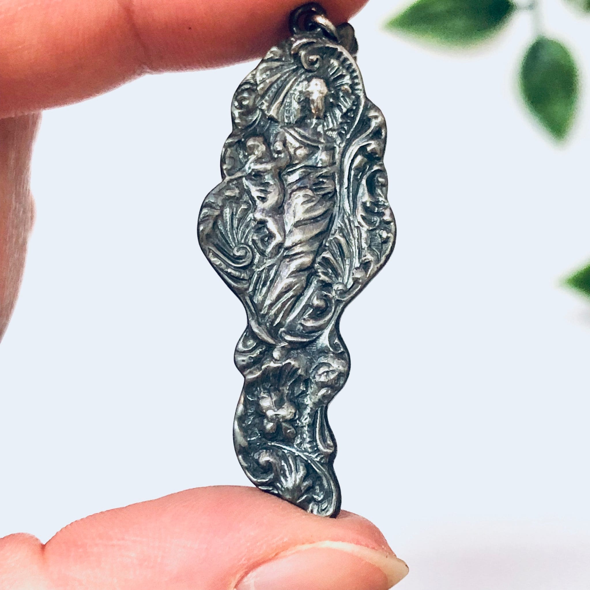 Vintage Earrings, Silver Earrings, Figural Jewelry, Art Nouveau Style, Lady Earrings, Unique Jewelry, Dangle Earrings, Vintage Jewelry, 925