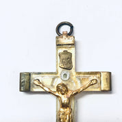 Cross Pendant, Religious Jewelry, Vintage Jewelry, Crucifix Pendant, Gold Toned Pendant, Clear Cross, Vintage Necklace, Religious Pendant