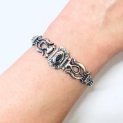 Vintage Bracelet, Silver Bracelet, Unique Jewelry, Red gemstone, Garnet Jewelry, Goth Style Jewelry, Graduation Gift, Gift for Graduate