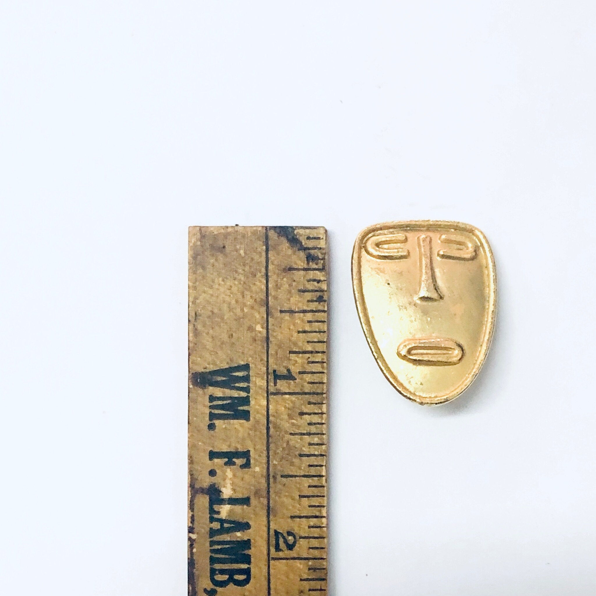 Vintage Earrings, Clip On Earrings, Face Earrings, Mask Jewelry, Abstract Jewelry, Unique Jewelry, Vintage Jewelry, Gold Toned Earrings