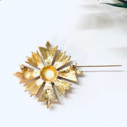 Vintage Brooch, Monet Brooch, Gold Toned Jewelry, Vintage Pin, Vintage Jewelry, Statement Jewelry, Unique Brooch, Monet Pin, Large Brooch