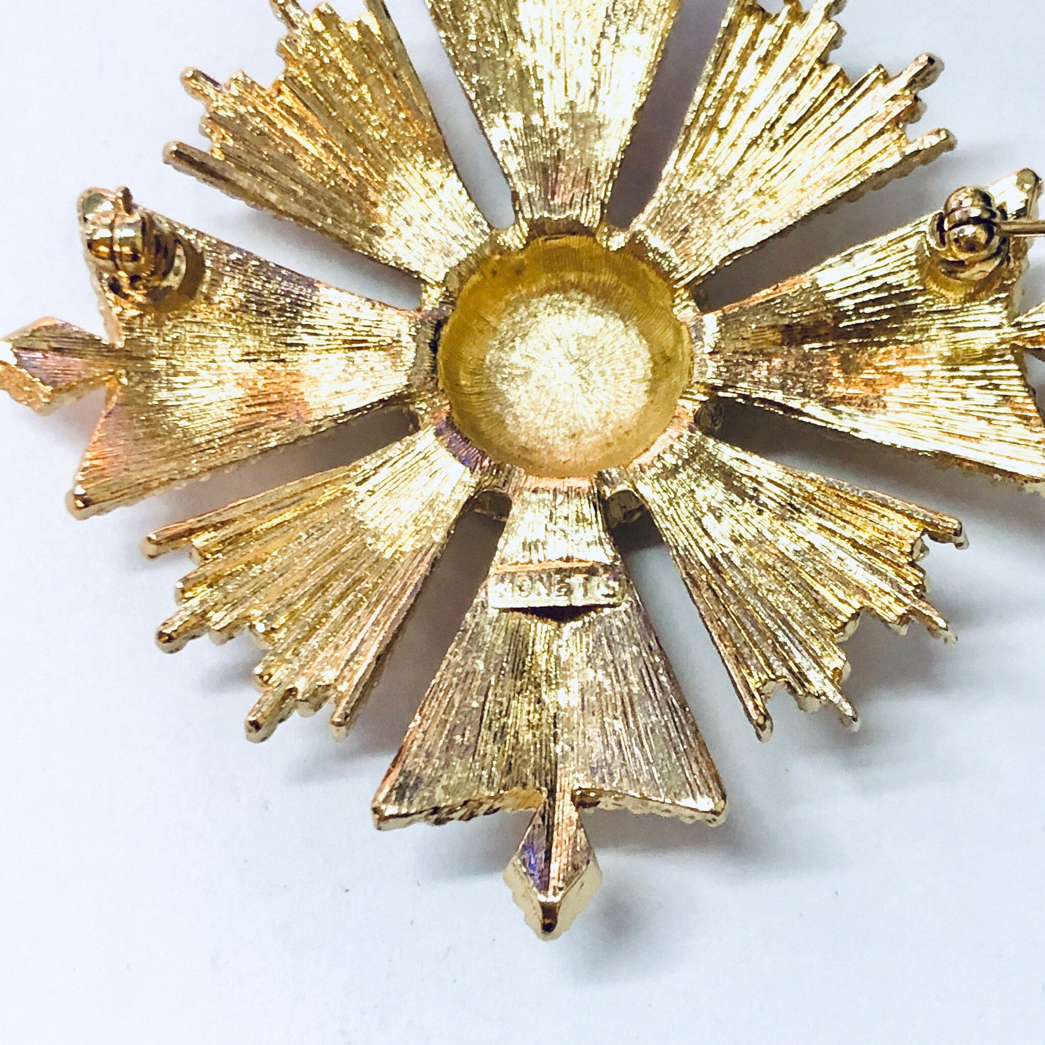 Vintage Brooch, Monet Brooch, Gold Toned Jewelry, Vintage Pin, Vintage Jewelry, Statement Jewelry, Unique Brooch, Monet Pin, Large Brooch