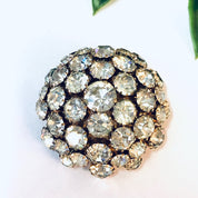 Vintage Brooch, Rhinestone Brooch, Dome Pin, Vintage Pin, Rhinestone Pin, Vintage Jewelry, Unique Jewelry, Round Brooch, Statement Jewelry