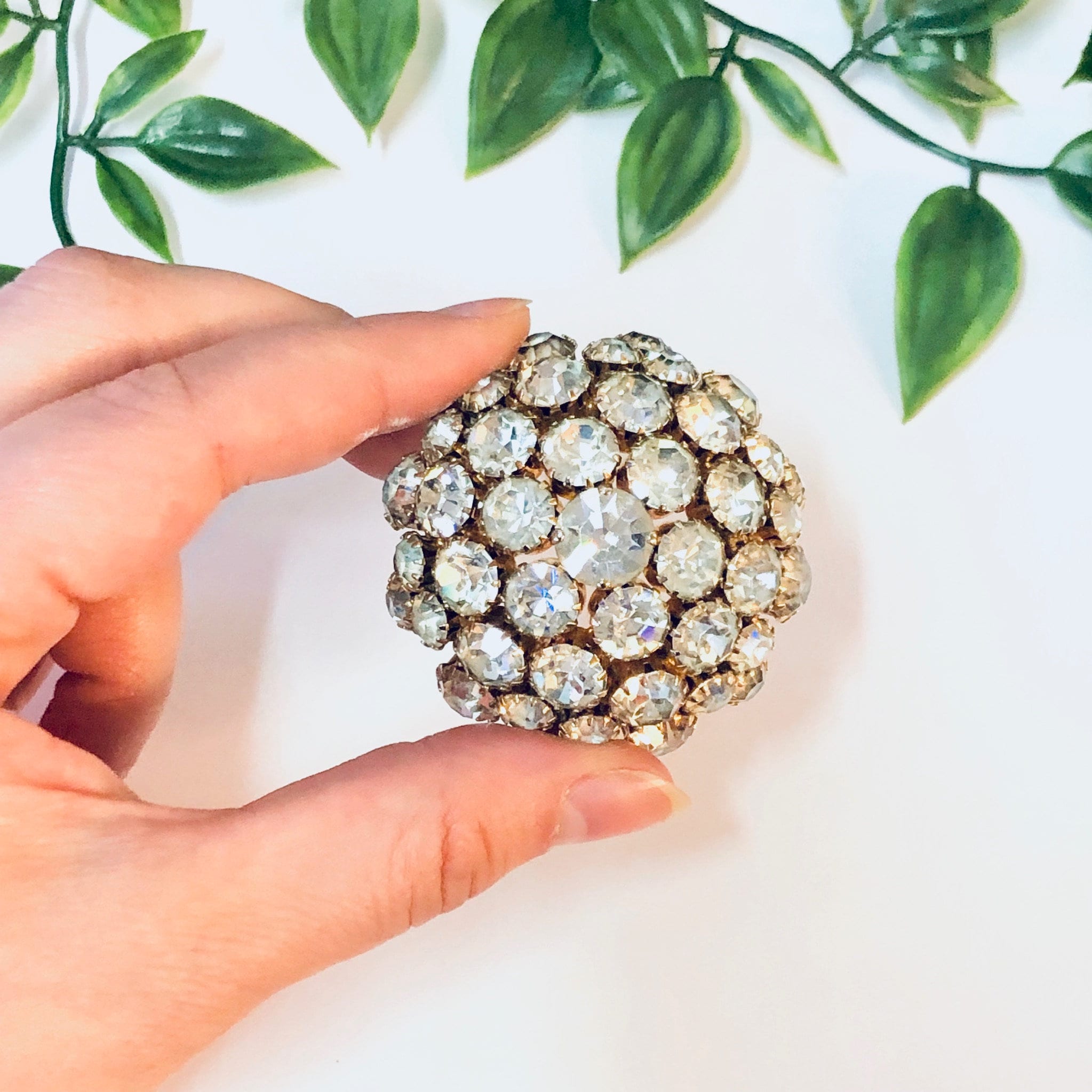 Vintage Brooch, Rhinestone Brooch, Dome Pin, Vintage Pin, Rhinestone Pin, Vintage Jewelry, Unique Jewelry, Round Brooch, Statement Jewelry