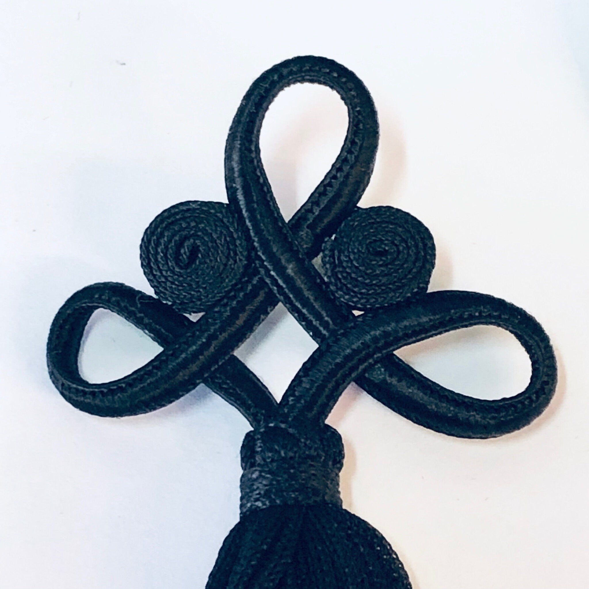 Vintage Brooch, Tassel Brooch, Tassel Jewelry, Black Tassel, Vintage Pin, Black Brooch, Dangle Brooch, Unique Jewelry, Knotted Pin, Black