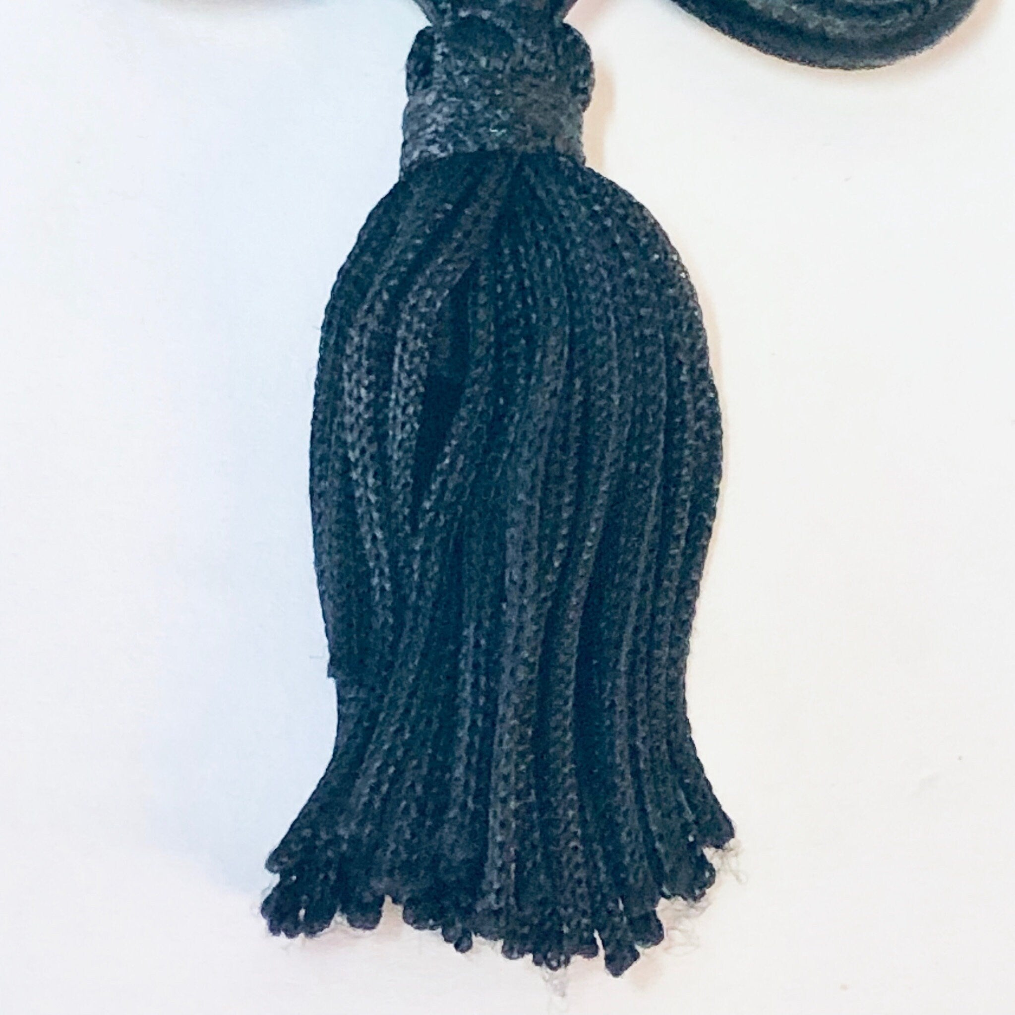 Vintage Brooch, Tassel Brooch, Tassel Jewelry, Black Tassel, Vintage Pin, Black Brooch, Dangle Brooch, Unique Jewelry, Knotted Pin, Black