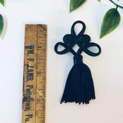 Vintage Brooch, Tassel Brooch, Tassel Jewelry, Black Tassel, Vintage Pin, Black Brooch, Dangle Brooch, Unique Jewelry, Knotted Pin, Black