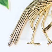 Vintage Brooch, Gold Toned Brooch, Bird Brooch, Bird Pin, Bird Jewelry, Vintage Jewelry, Vintage Pin, Crane Brooch, Unique Jewelry, Gemstone