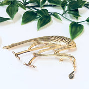 Vintage Brooch, Gold Toned Brooch, Bird Brooch, Bird Pin, Bird Jewelry, Vintage Jewelry, Vintage Pin, Crane Brooch, Unique Jewelry, Gemstone