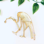 Vintage Brooch, Gold Toned Brooch, Bird Brooch, Bird Pin, Bird Jewelry, Vintage Jewelry, Vintage Pin, Crane Brooch, Unique Jewelry, Gemstone