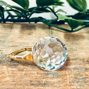Vintage Ring, Disco Ball Ring, Unique Jewelry, Statement Jewelry, Cocktail Ring, Costume Jewelry, Large Ring, Iridescent Ring, Gold Ring